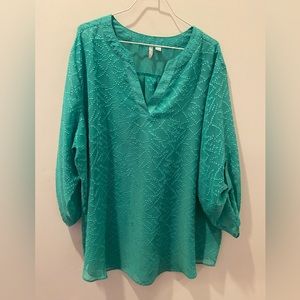 Sheer green top, 22/24